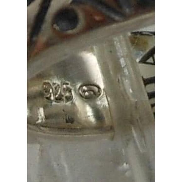 Designer Signed Sterling Silver Band Ring Vintage Black 925 Stamped Band Size 6 - Picture 4 of 9